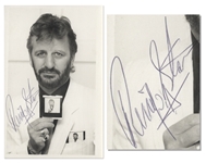 Ringo Starr Signed Photo -- A Very Meta Photo of Starr Holding His Own Photo, Holding His Own Photo